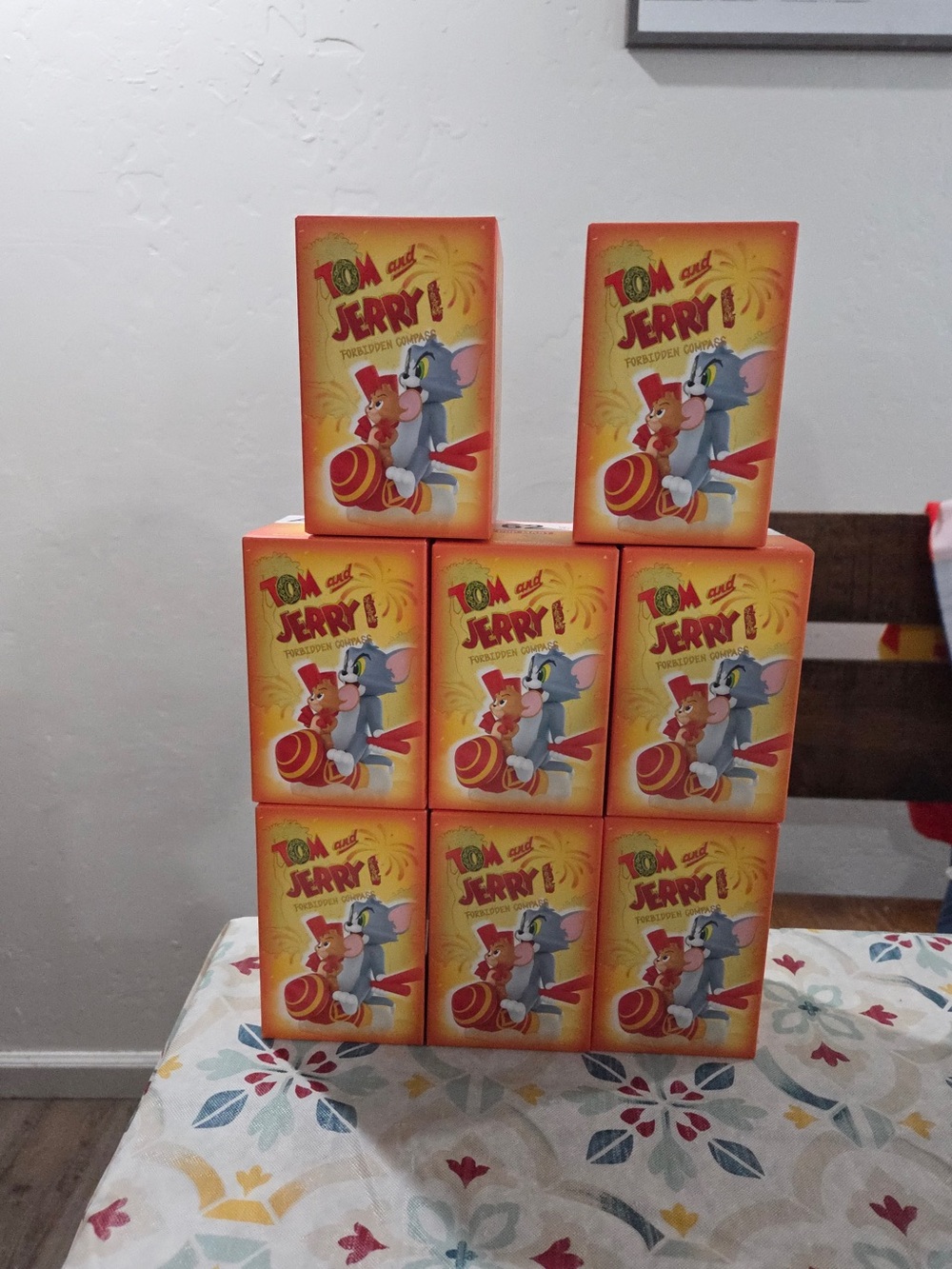 Tom & Jerry Collectible Boxes with Bright Orange Cartoon Art - Set of 8